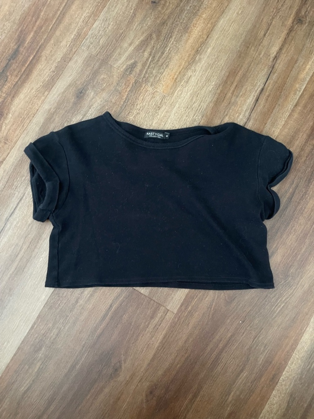 NASTY GAL Black Cropped Tee